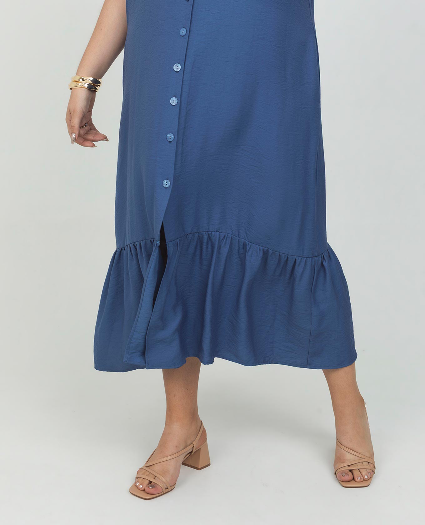 VESTIDO MIDI TALLAS GRANDES ESCOTE V MANGA INCLUIDA CON BOLERO Y CINTURÓN Adrissa | Ropa para mujer Vestidos