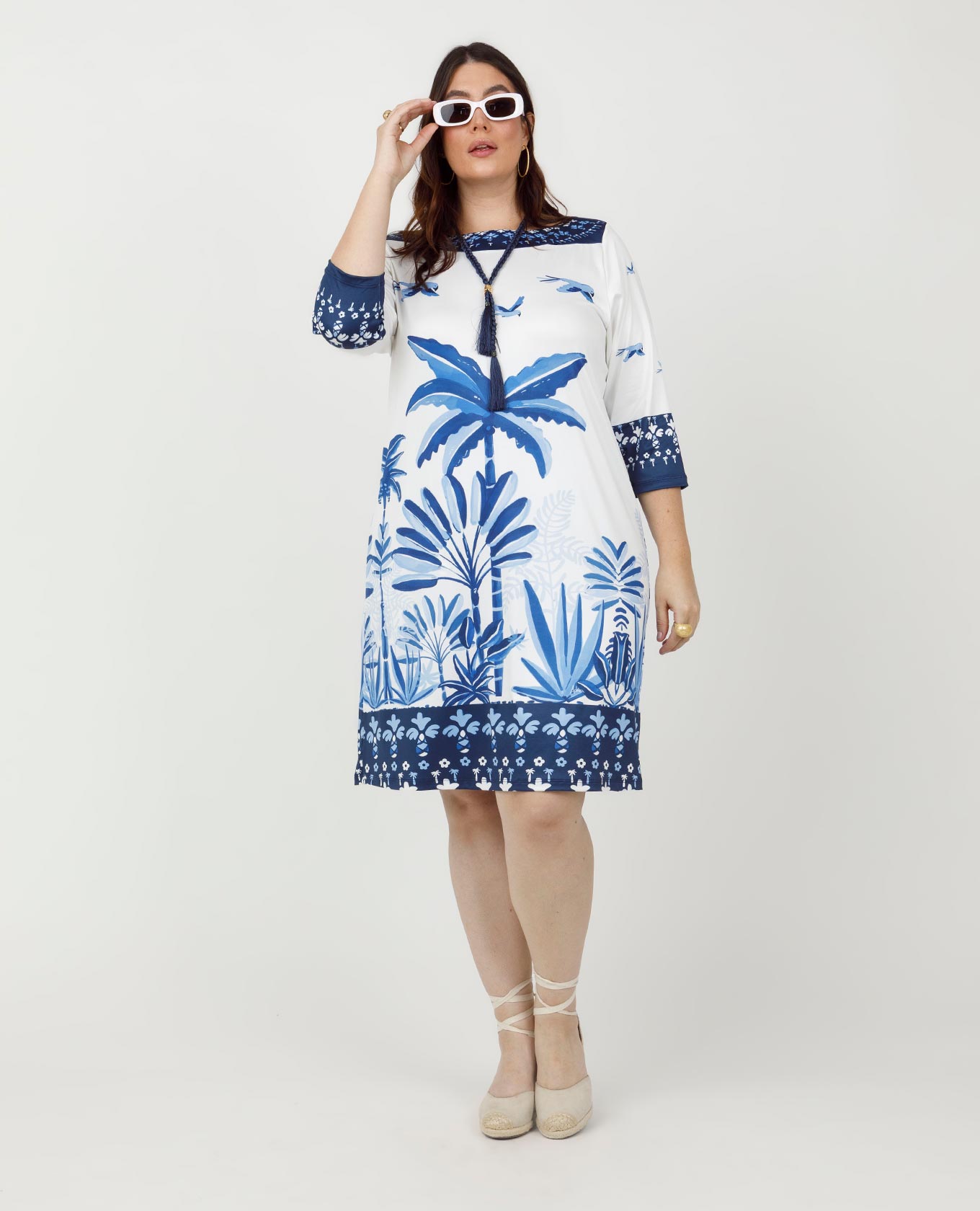 VESTIDO CORTO TALLAS GRANDES ESTAMPADO EXCLUSIVO SILUETA TALEGO TEJIDO DE PUNTO Adrissa