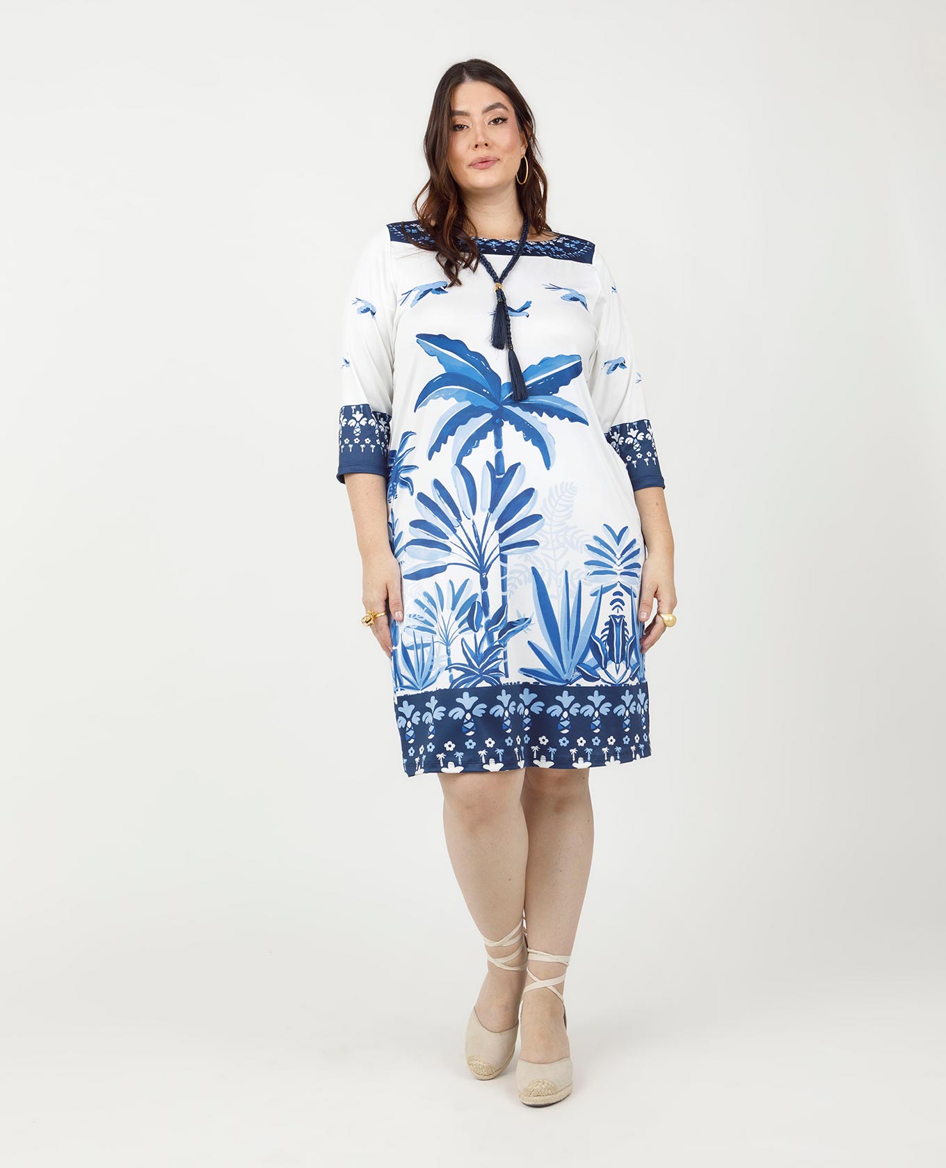 VESTIDO CORTO TALLAS GRANDES ESTAMPADO EXCLUSIVO SILUETA TALEGO TEJIDO DE PUNTO Adrissa