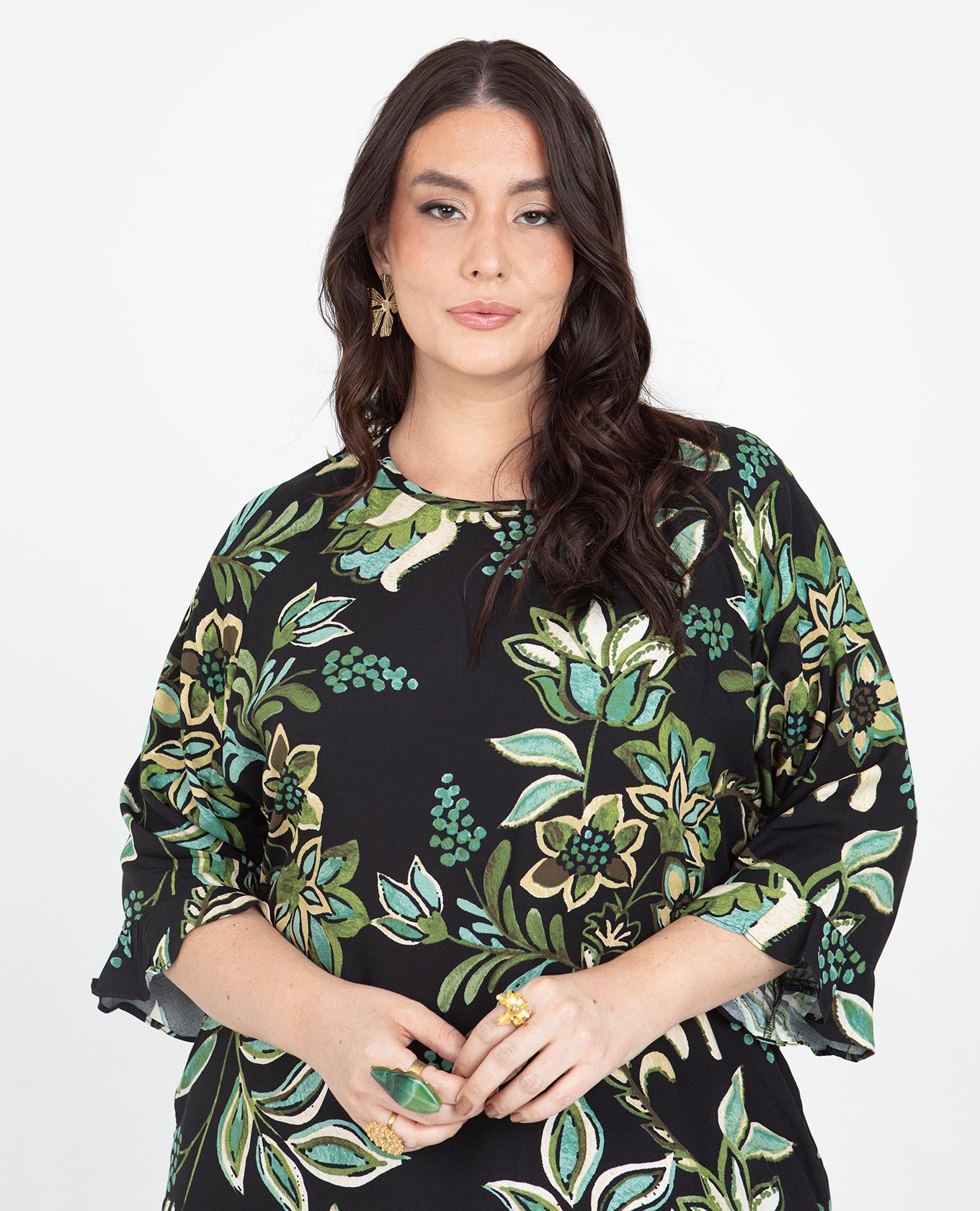 VESTIDO CORTO TALLAS GRANDES ESTAMPADO MANGA 3/4 CON BOLERO Adrissa | Ropa para mujer Vestidos