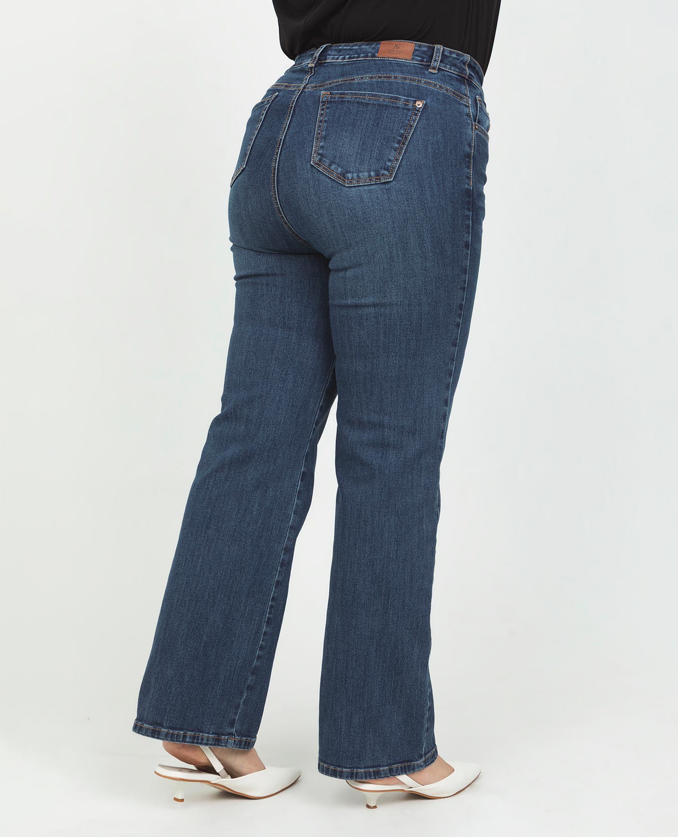 JEAN PALAZZO TALLAS GRANDES TONO OSCURO PRETINA DELGADA CINCO BOLSILLOS Adrissa