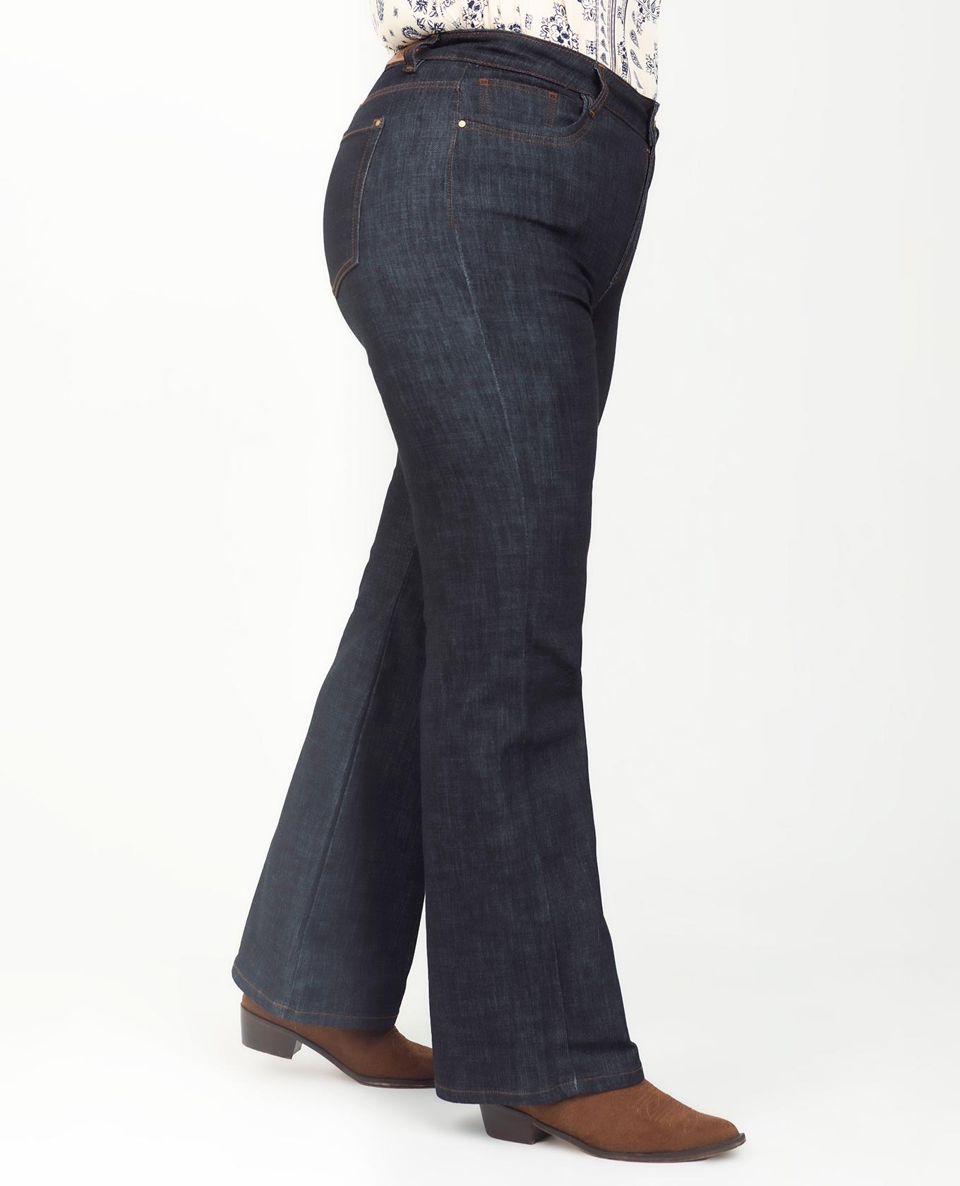 JEAN REGULAR TALLAS GRANDES TONO OSCURO PRETINA DELGADA CINCO BOLSILLOS Adrissa | Ropa para mujer Jeans