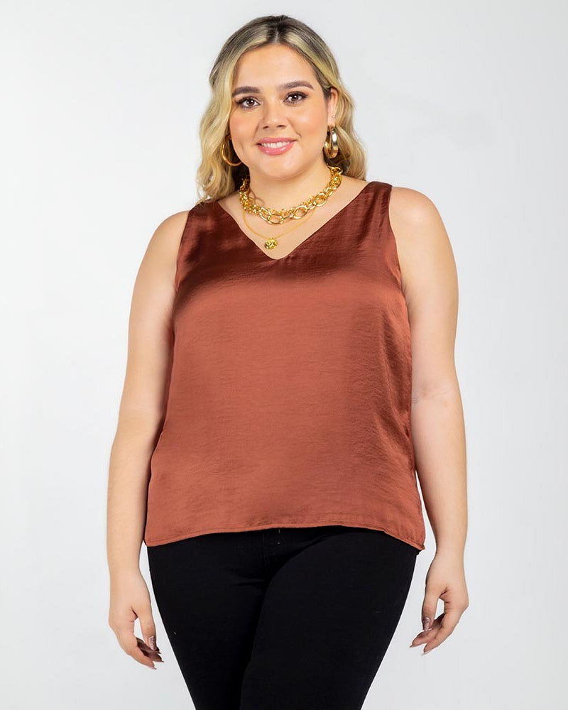 BLUSA TALLAS GRANDES BASICA ELENA MOCA Adrissa