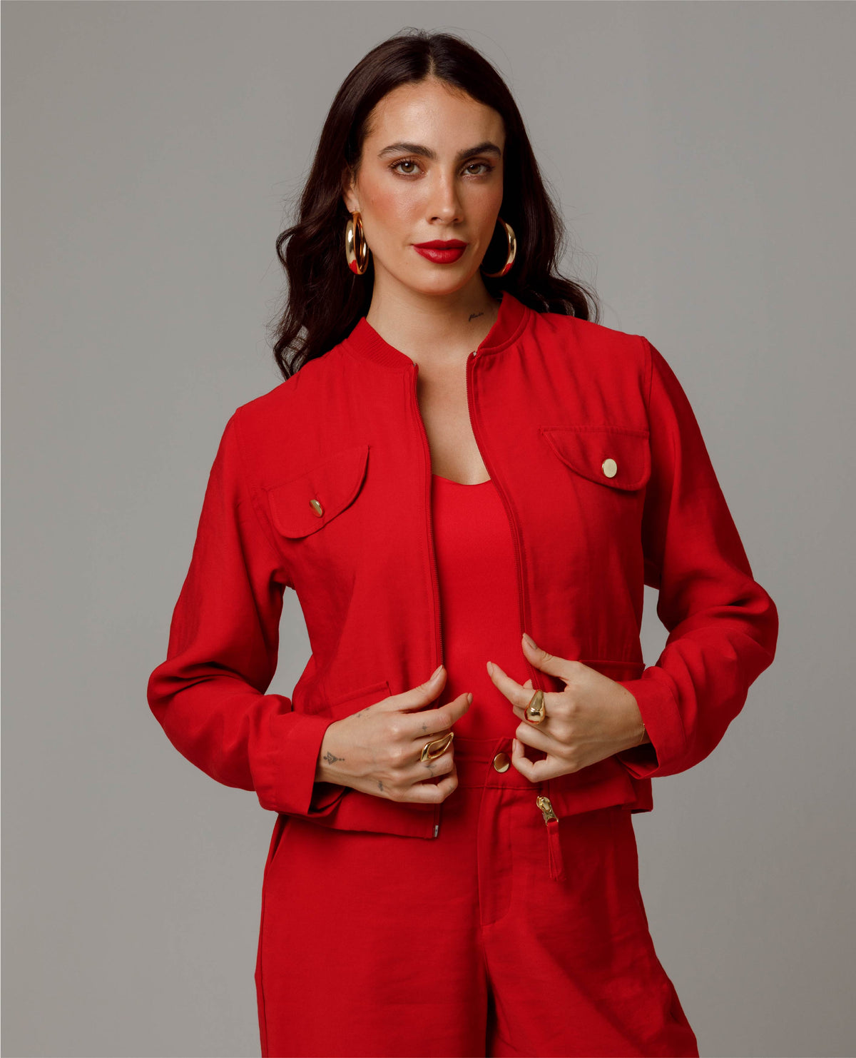 PANTALON RECTO PARA MUJER CON PASADORES DOBLES Y BOTONES DORADOS Adrissa | Ropa para mujer Pantalones