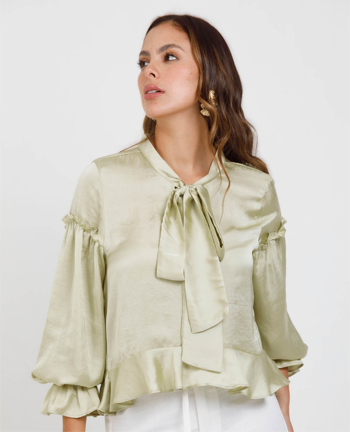 BLUSA ROMANTICA PARA MUJER CON LAZO Y BOLEROS ASIMETRICOS Adrissa | Ropa para mujer Blusas