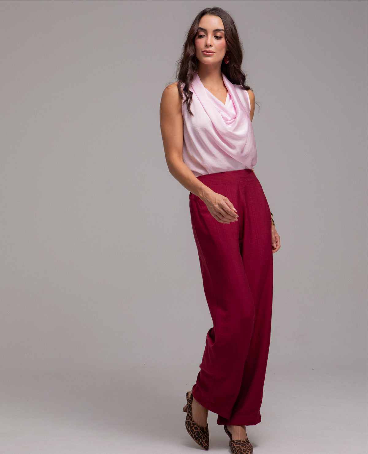 PANTALON WIDE LEG PARA MUJER ELASTICO EN CINTURA Y RUEDO ANCHO