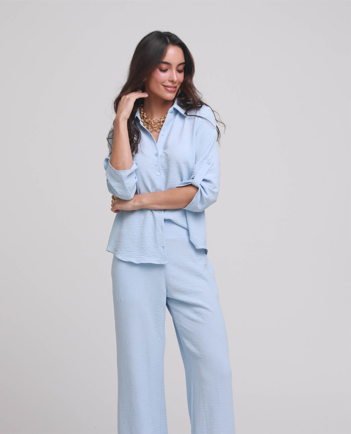 PANTALÓN BÁSICO ALMA CON ELÁSTICO EN CINTURA Adrissa Pantalones