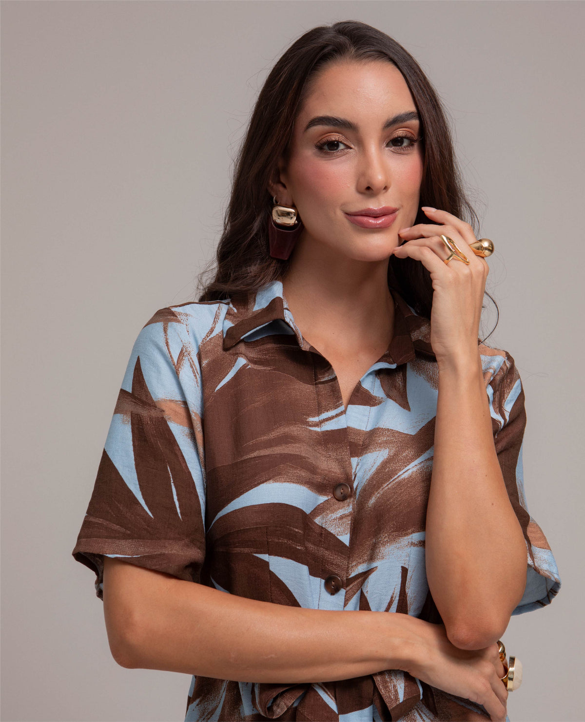 VESTIDO CAMISERO PARA MUJER CORTO ESTAMPADO FALDA CON BOLERO Adrissa | Ropa para mujer Vestidos