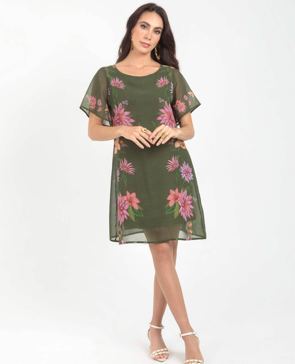 VESTIDO ESTAMPADO EXCLUSIVO PARA MUJER SILUETA TALEGO EN TRANSPARENCIA