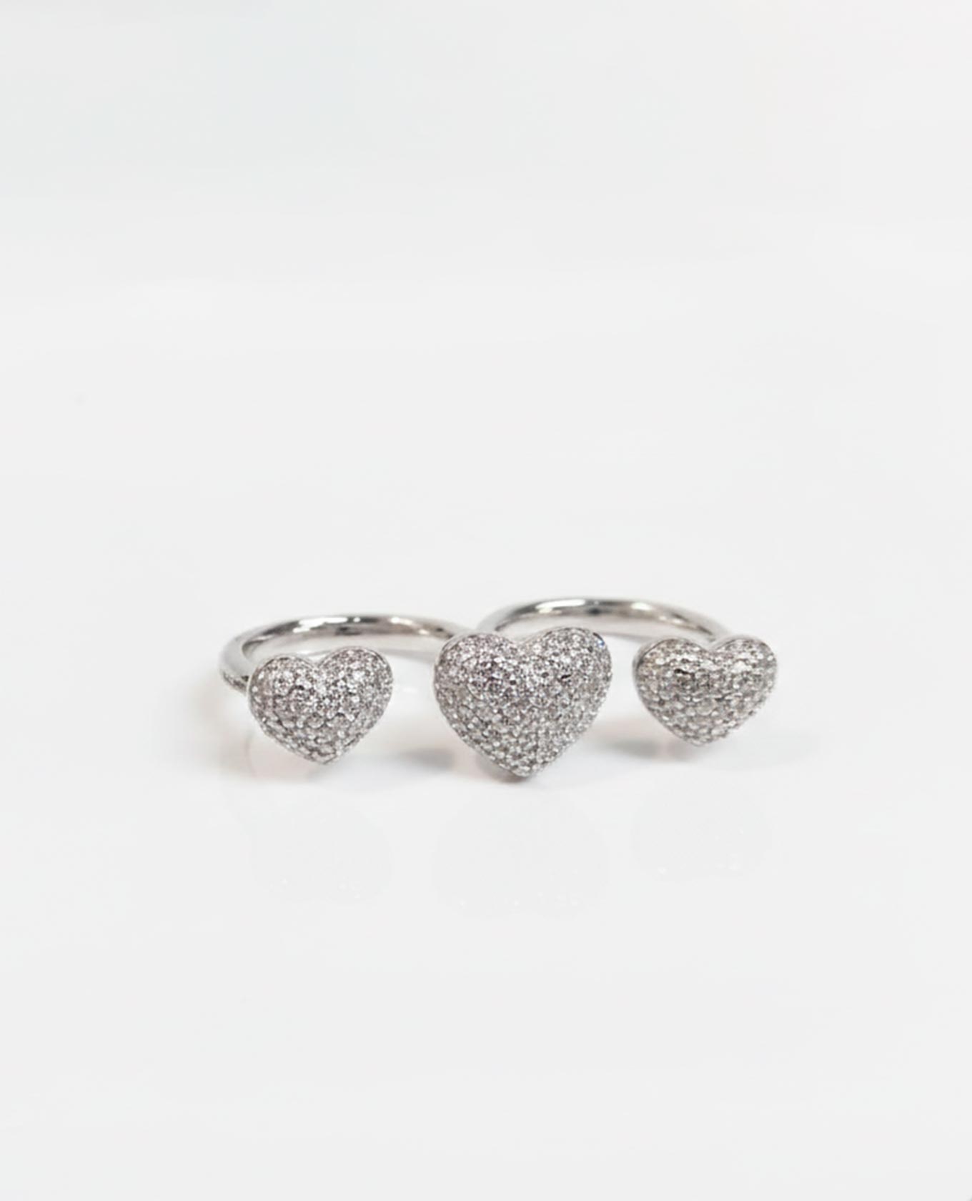 ANILLO FEMENINO METALICO CORAZÓN DOBLE Adrissa | Ropa para mujer