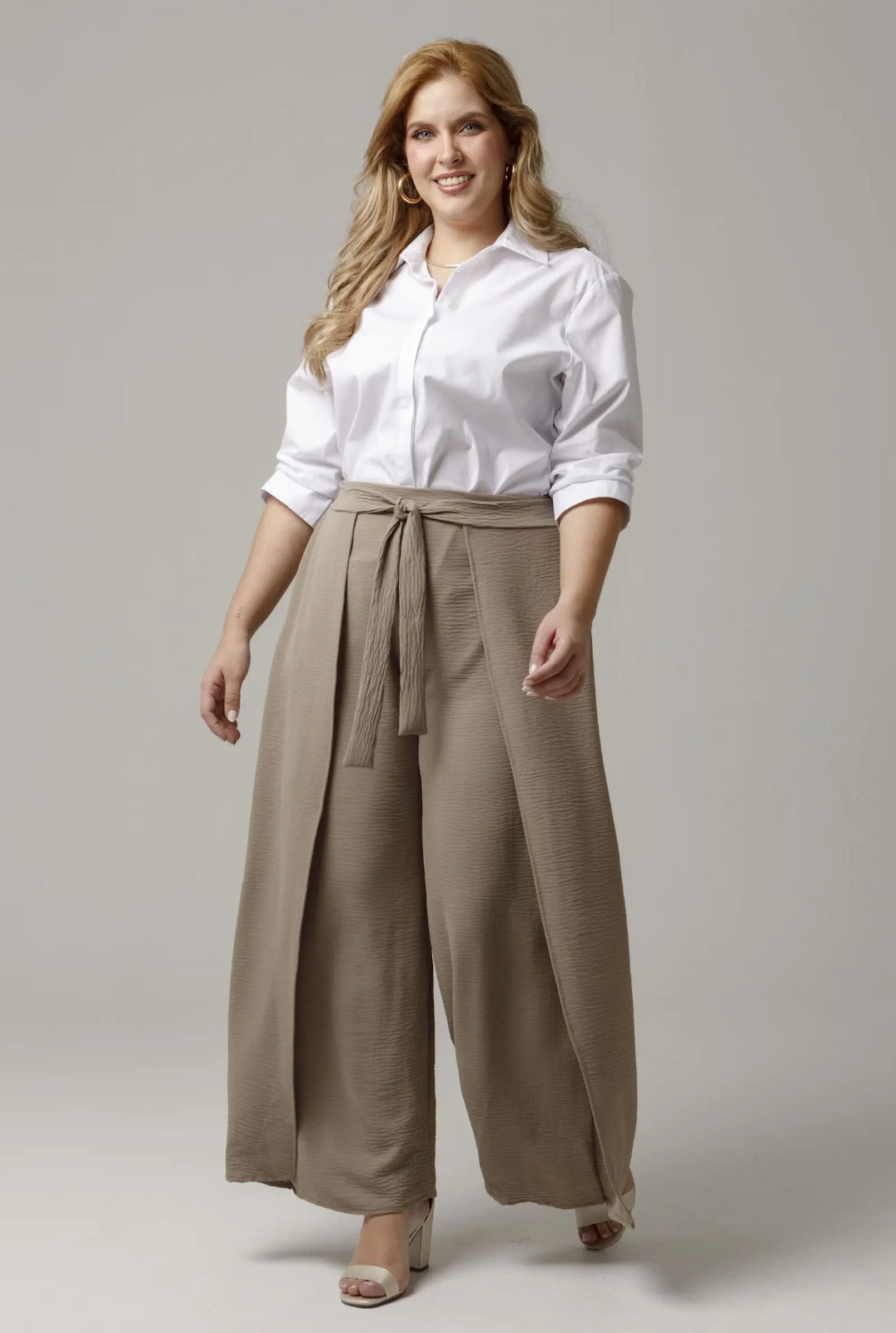 PANTALON PAREO TALLAS GRANDES CON ELASTICO EN CINTURA Adrissa | Ropa para mujer Pantalones