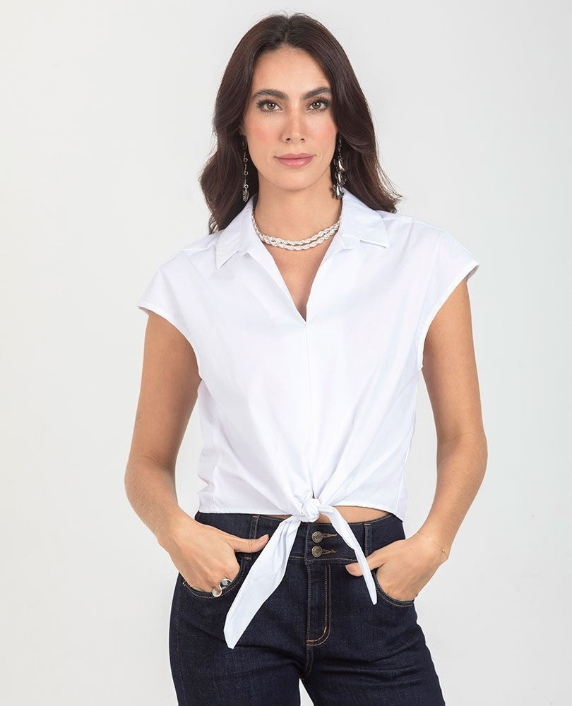 BLUSA ANUDADA PARA MUJER HOMBRO RODADO Adrissa