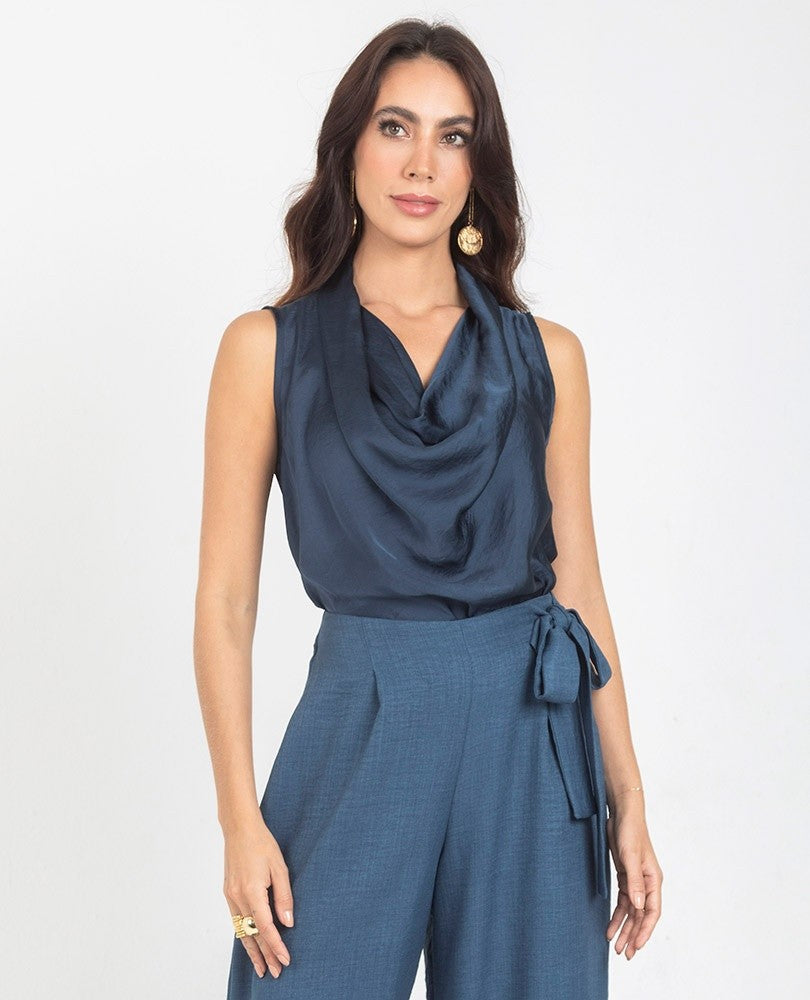 BLUSA BÁSICA MARCELA AZUL OSCURO Adrissa