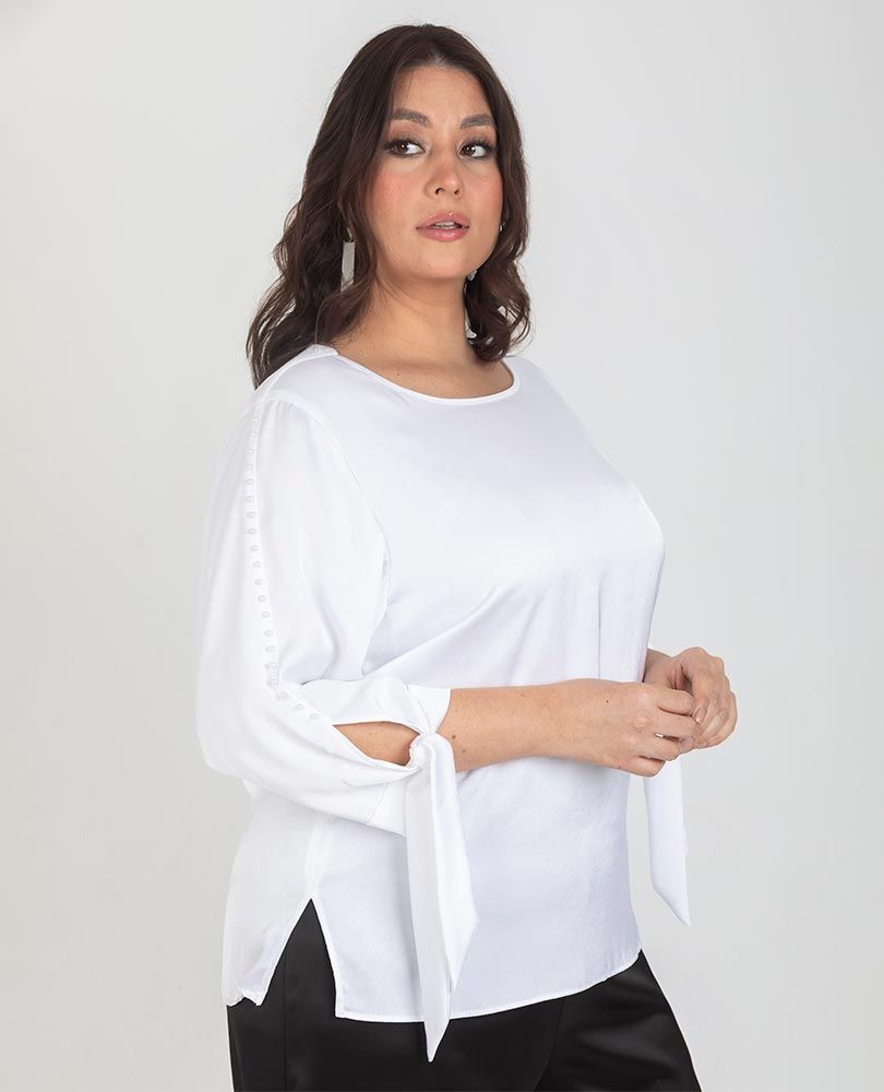BLUSA CELEBRACIÓN TALLAS GRANDES BLANCA Adrissa