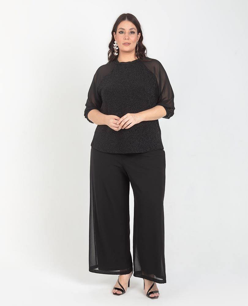 BLUSA CELEBRACIÓN TALLAS GRANDES NEGRA Adrissa