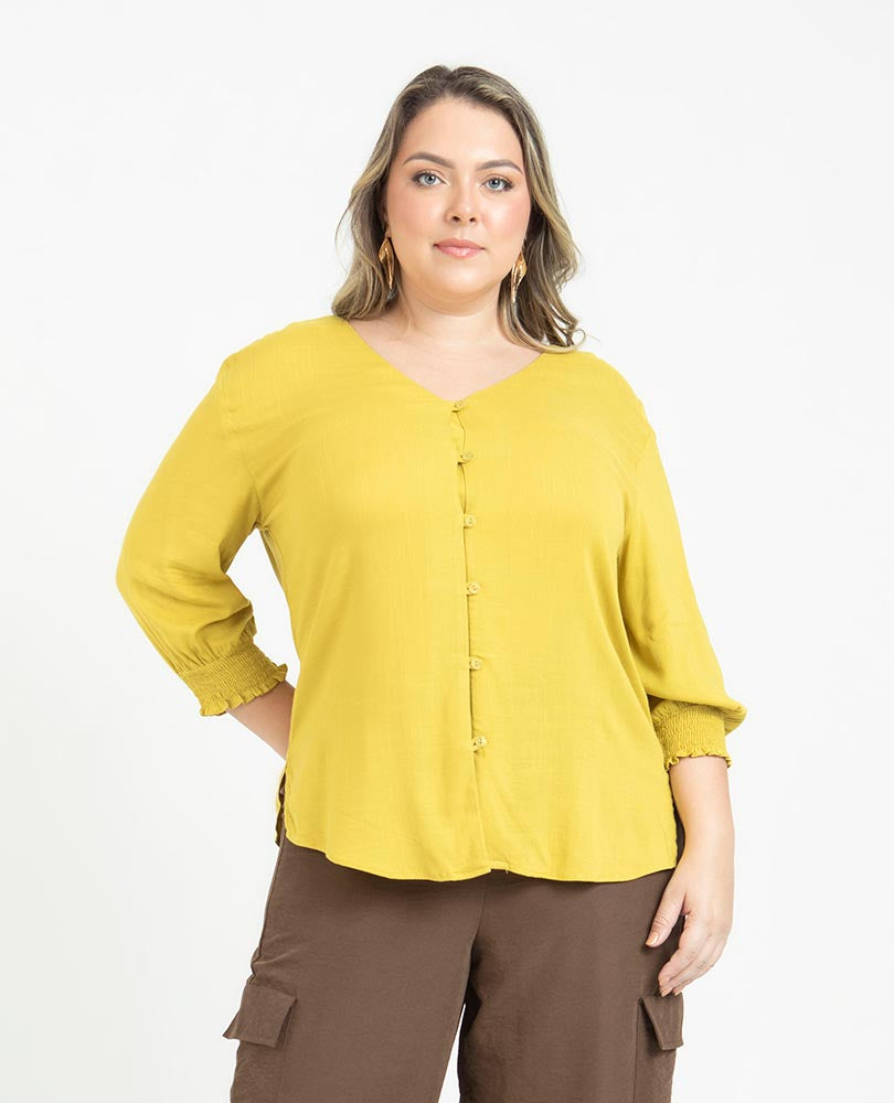 BLUSA ESCOTE V TALLAS GRANDES MANGA 3/4 Adrissa