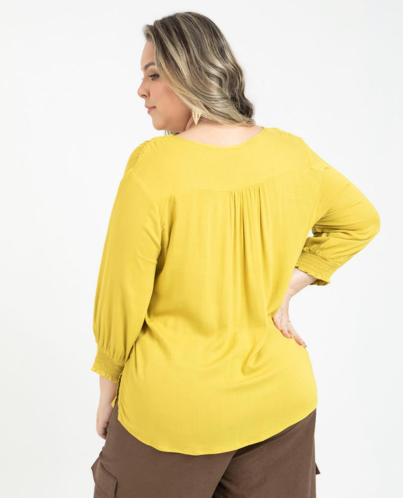 BLUSA ESCOTE V TALLAS GRANDES MANGA 3/4 Adrissa