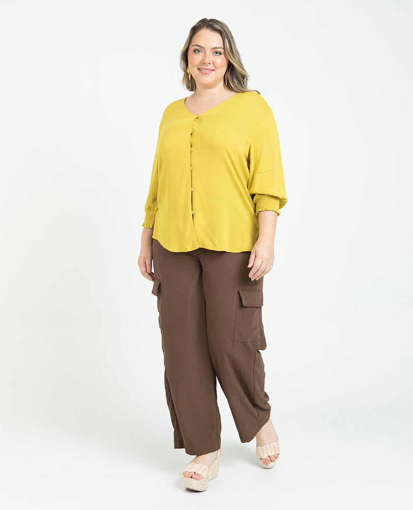 BLUSA ESCOTE V TALLAS GRANDES MANGA 3/4 Adrissa