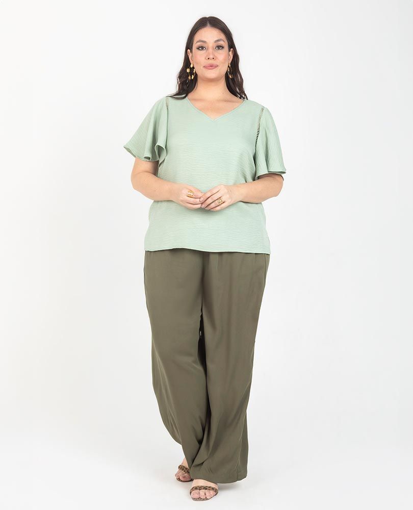 BLUSA ESCOTE V TALLAS GRANDES MANGA Adrissa