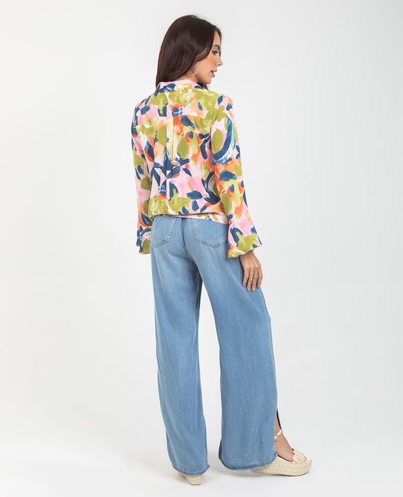 BLUSA ESTAMPADA PARA MUJER MANGA LARGA Adrissa