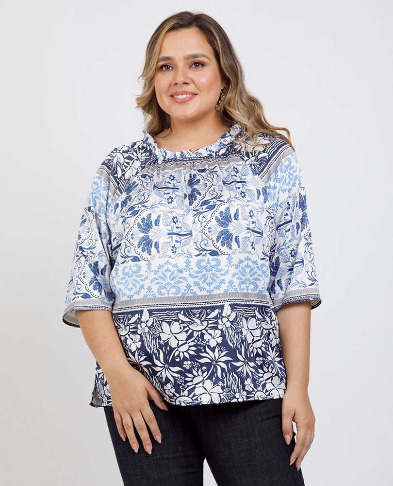BLUSA ESTAMPADA TALLAS GRANDES Adrissa
