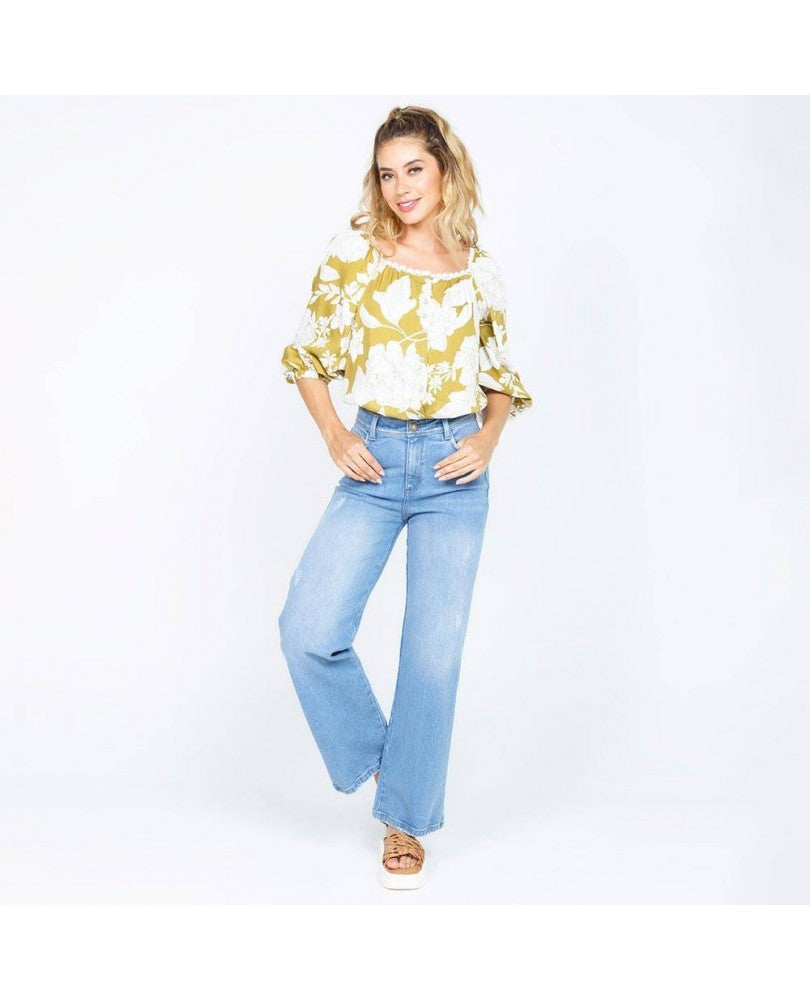 BLUSA MANGA 3/4 PARA MUJER ESTAMPADO Adrissa