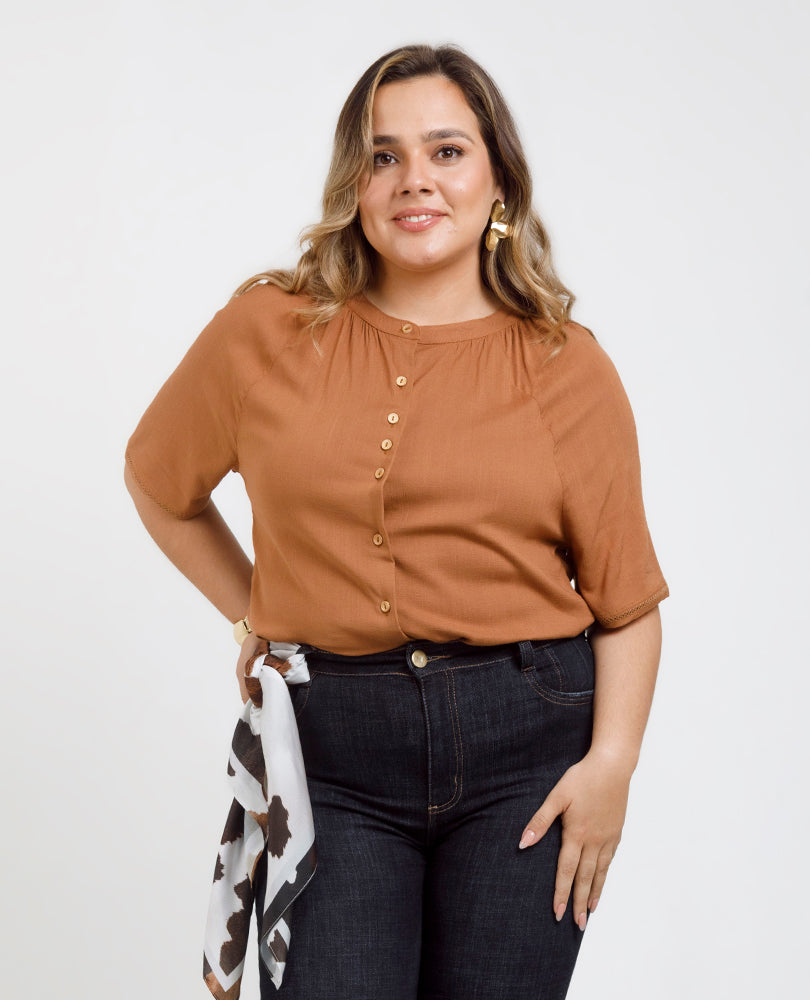 BLUSA MANGA CORTA TALLAS GRANDES Adrissa