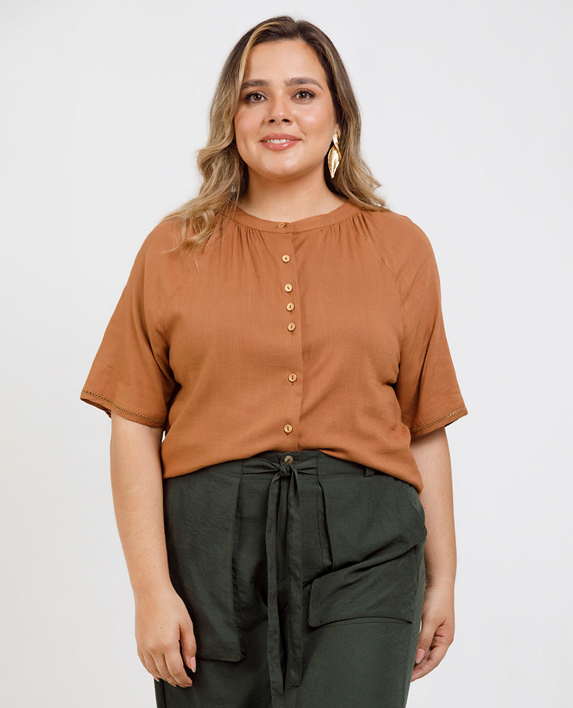 BLUSA MANGA CORTA TALLAS GRANDES Adrissa