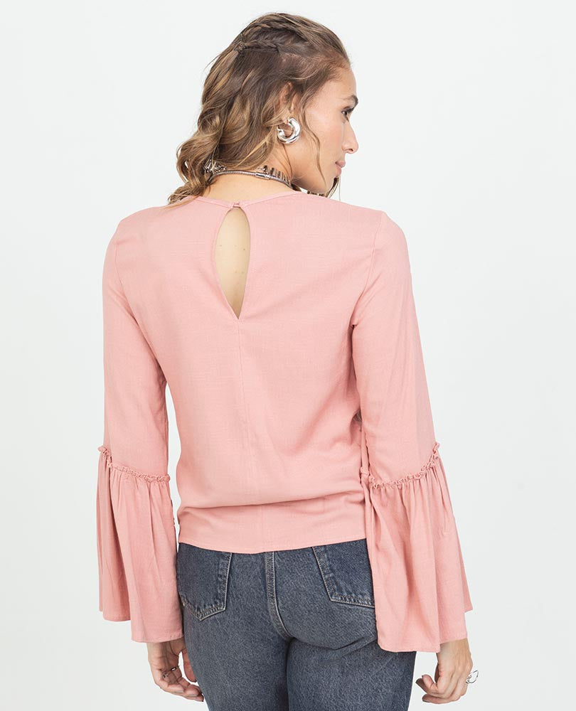 BLUSA MANGA LARGA PARA MUJER CON BOLERO Adrissa