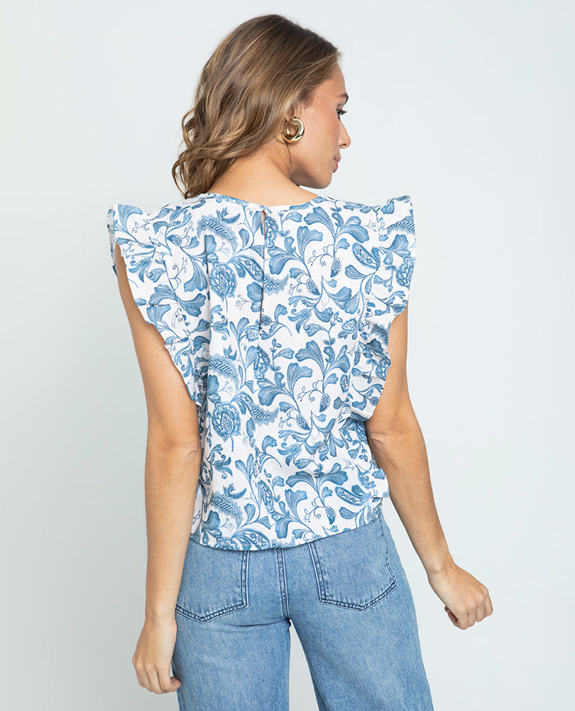 BLUSA MANGA SISA PARA MUJER ESTAMPADA Adrissa