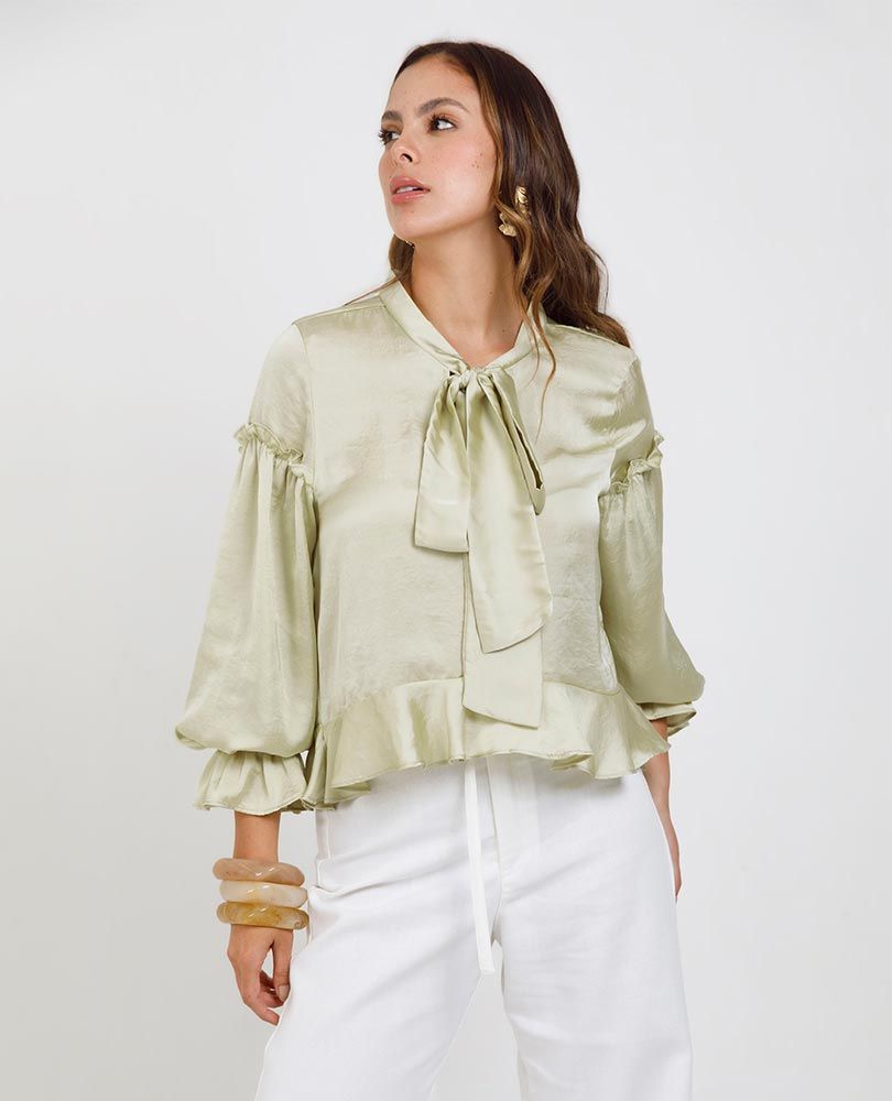 BLUSA ROMÁNTICA PARA MUJER CON LAZO Adrissa