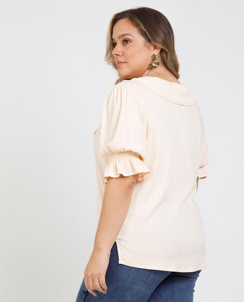 BLUSA ROMANTICA TALLAS GRANDES ESCOTE V Adrissa