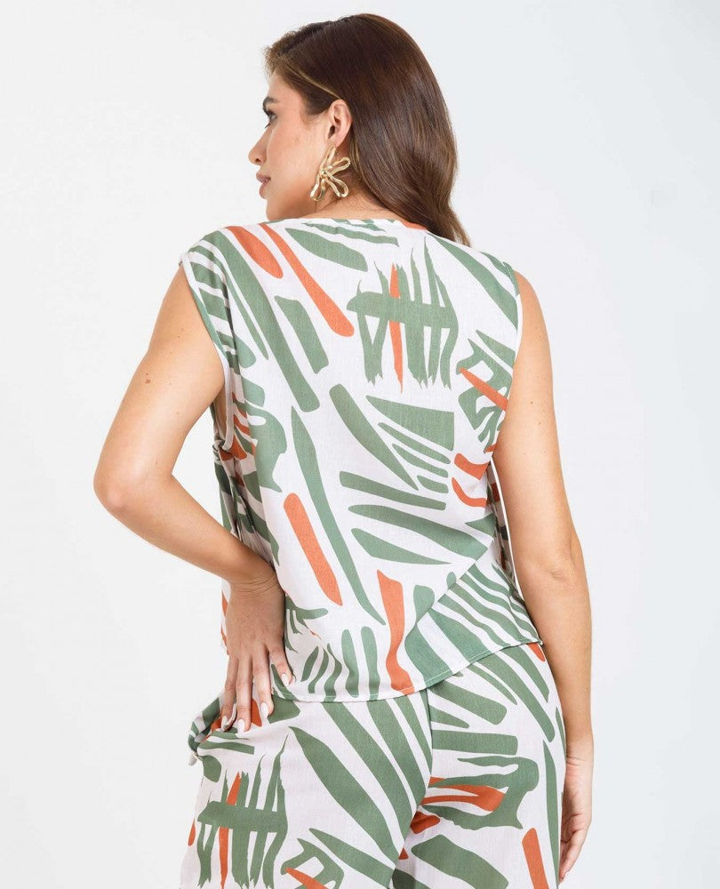 BLUSA TIPO PETO PARA MUJER ESTAMPADO Adrissa