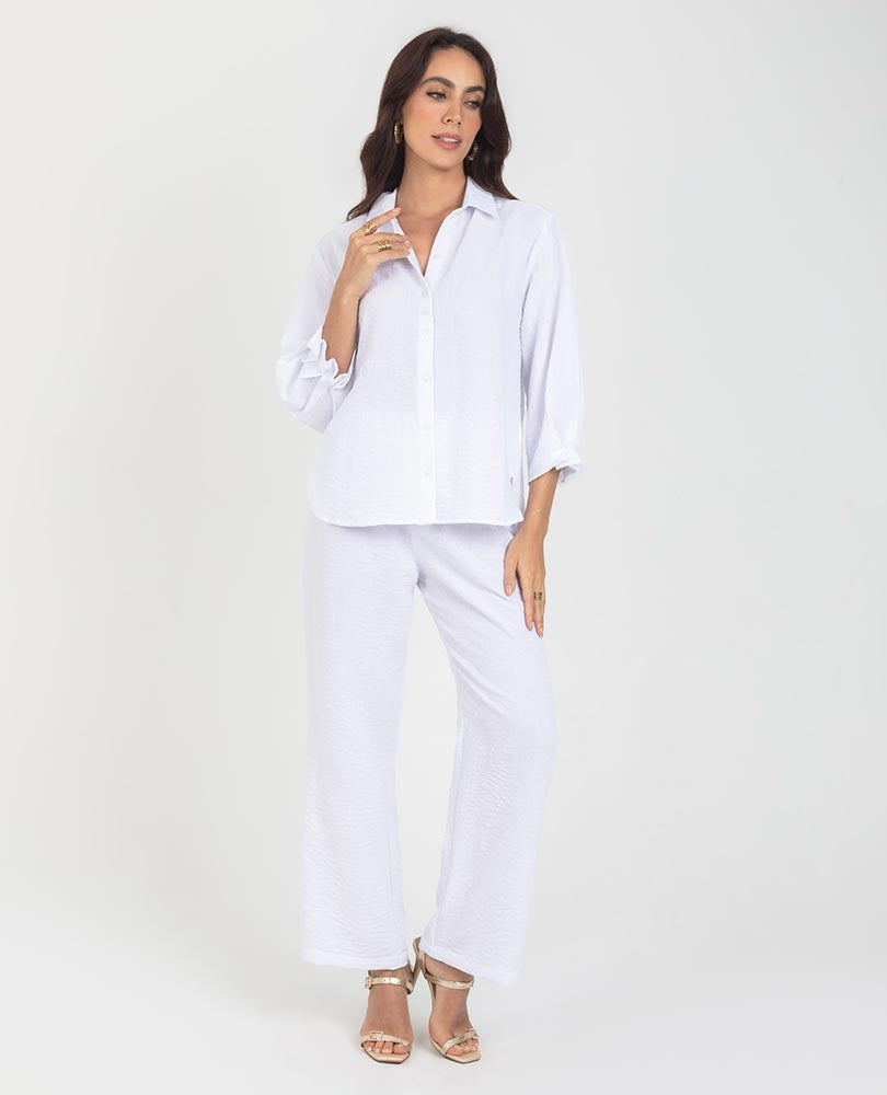 CAMISA BLANCA PARA MUJER MANGA 3/4 Adrissa