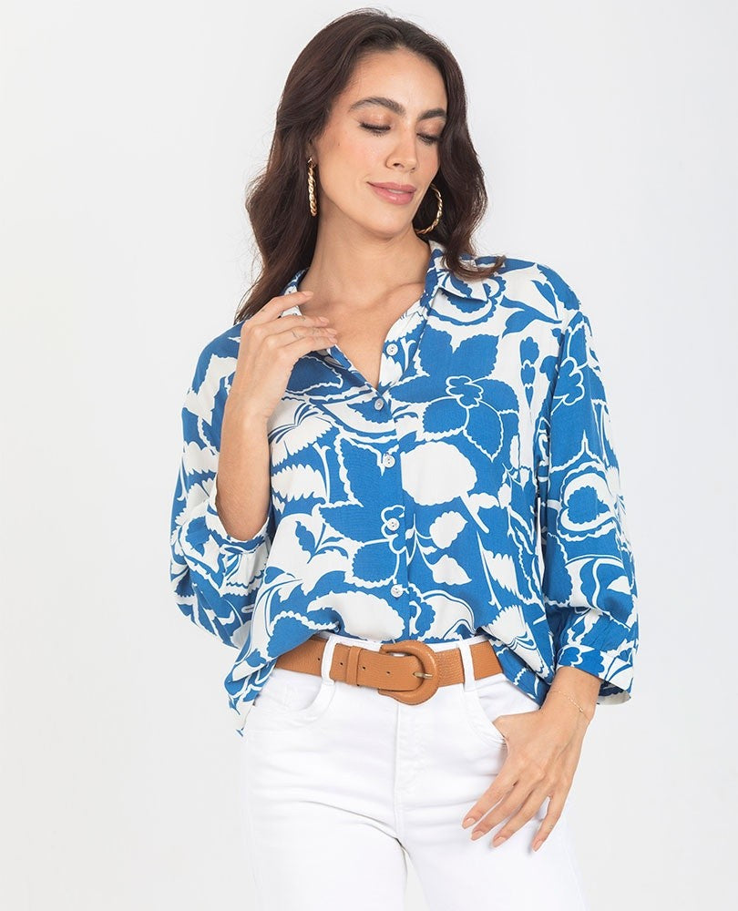 CAMISA ESTAMPADA PARA MUJER MANGA 3/4 Adrissa