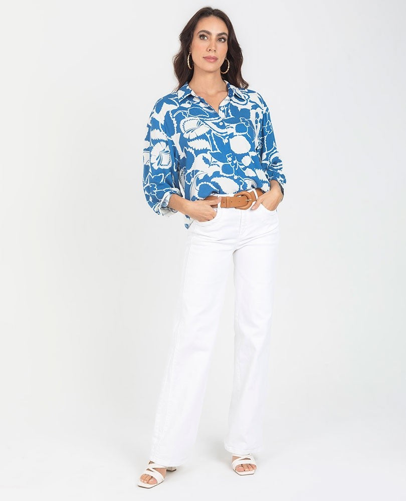 CAMISA ESTAMPADA PARA MUJER MANGA 3/4 Adrissa