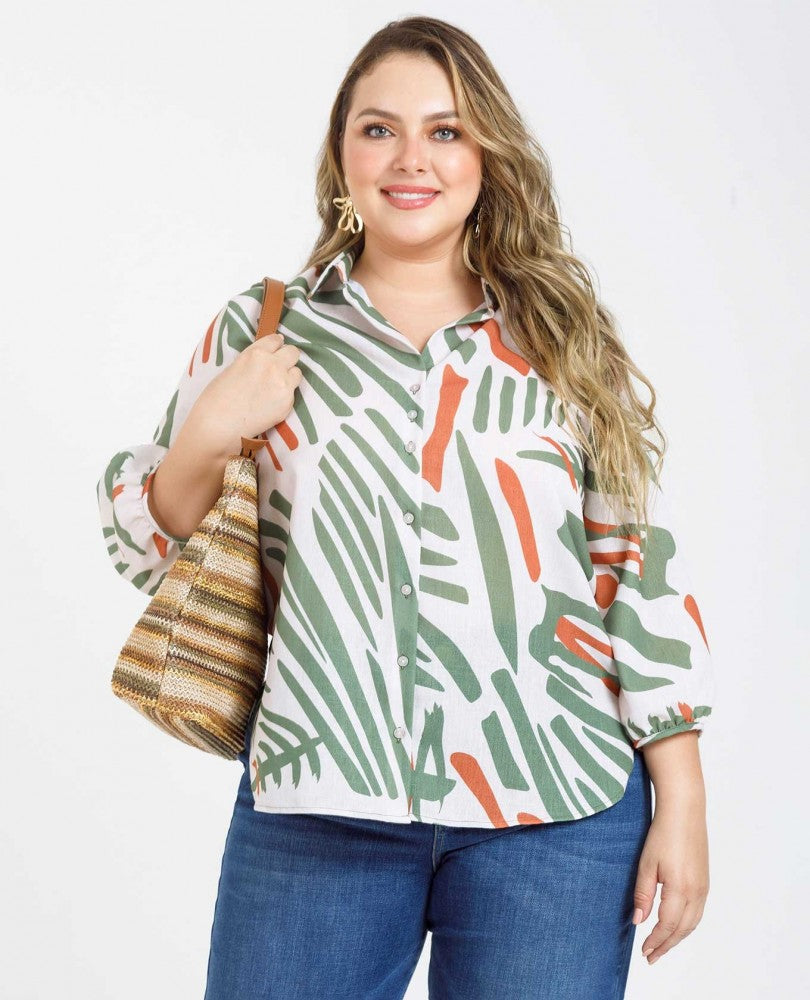 CAMISA ESTAMPADA TALLAS GRANDES Adrissa