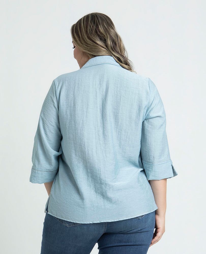 CAMISA MANGA 3/4 TALLAS GRANDES COSTURAS Adrissa