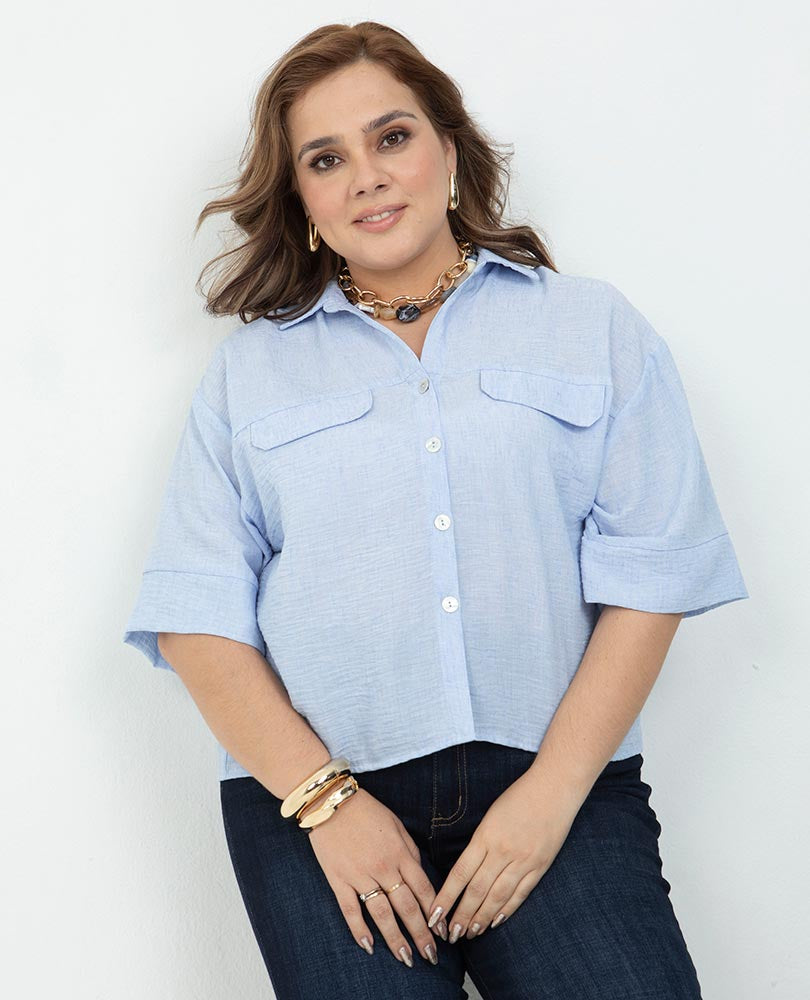 CAMISA MANGA AL CODO TALLAS GRANDES Adrissa