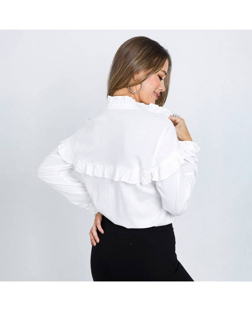 CAMISA MANGA LARGA PARA MUJER CON BOLERO Adrissa