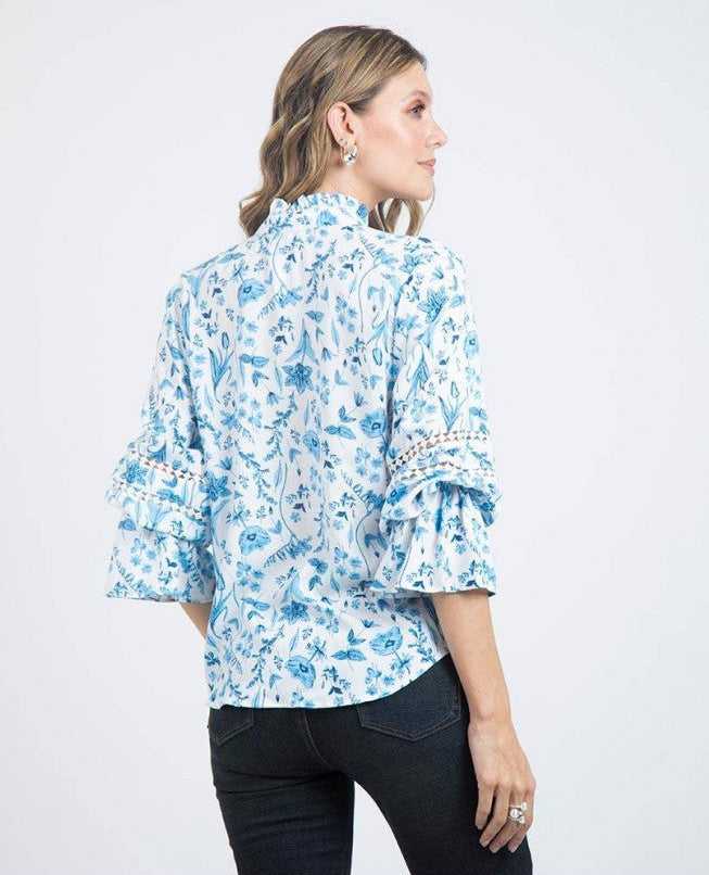 CAMISA ROMÁNTICA PARA MUJER ESTAMPADA Adrissa