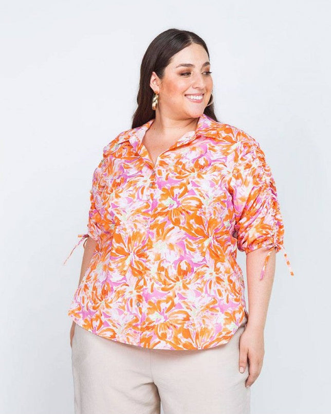 CAMISA TALLAS GRANDES MANGA 3/4 ESTAMPADA Adrissa