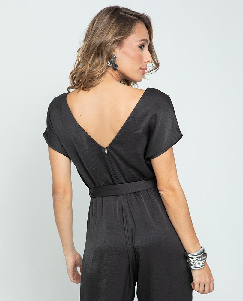 ENTERIZO NEGRO PARA MUJER ESCOTE V Adrissa