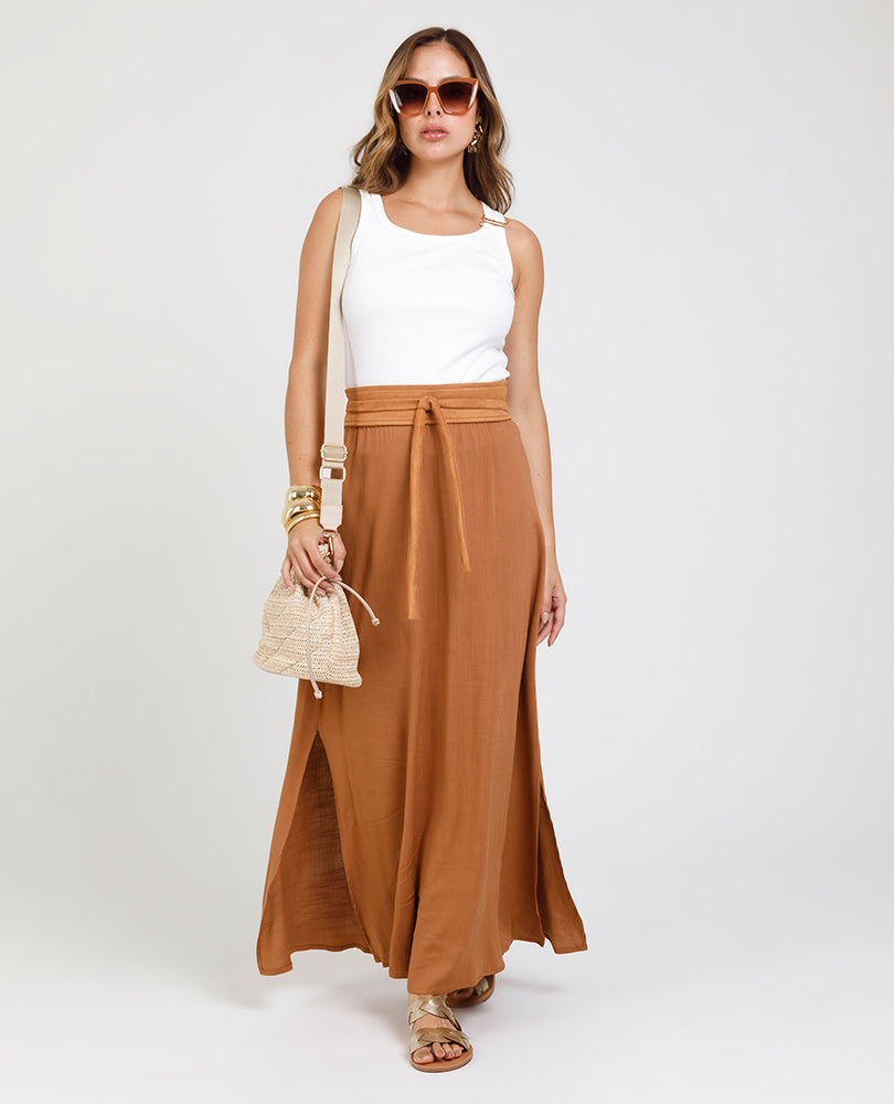 FALDA LARGA PARA MUJER ELÁSTICO CINTURA Adrissa