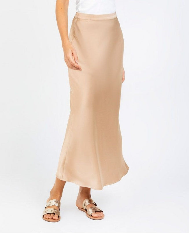 FALDA LARGA PARA MUJER EN TELA SATINADA Adrissa