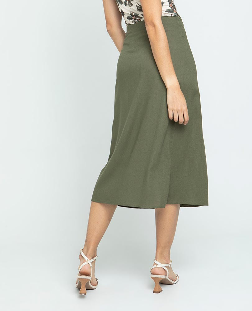 FALDA PAREO PARA MUJER EN TELA EFECTO LINO LARGO MIDI Adrissa