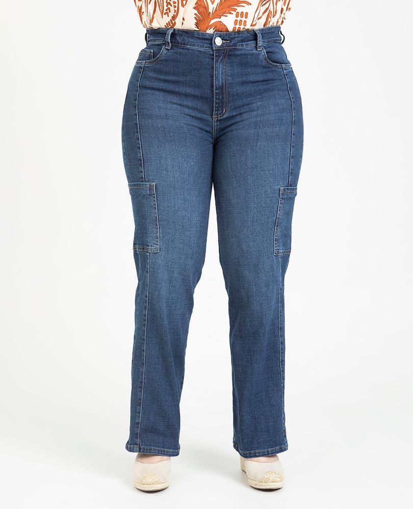 JEAN CARGO TALLAS GRANDES TONO OSCURO Adrissa