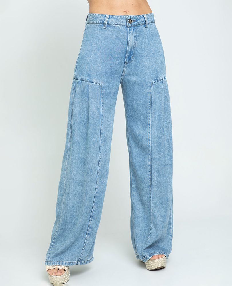 JEAN WIDE LEG PARA MUJER CON PRENSES Adrissa