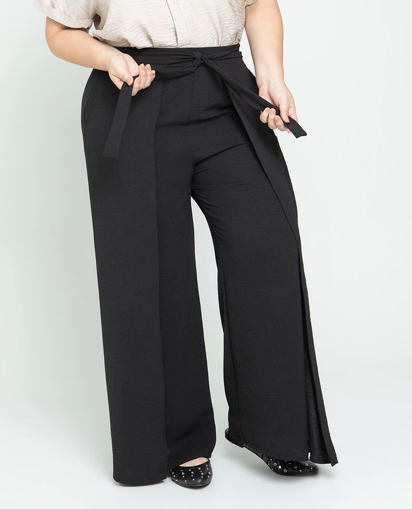 PANTALÓN PAREO TALLAS GRANDES NEGRO Adrissa