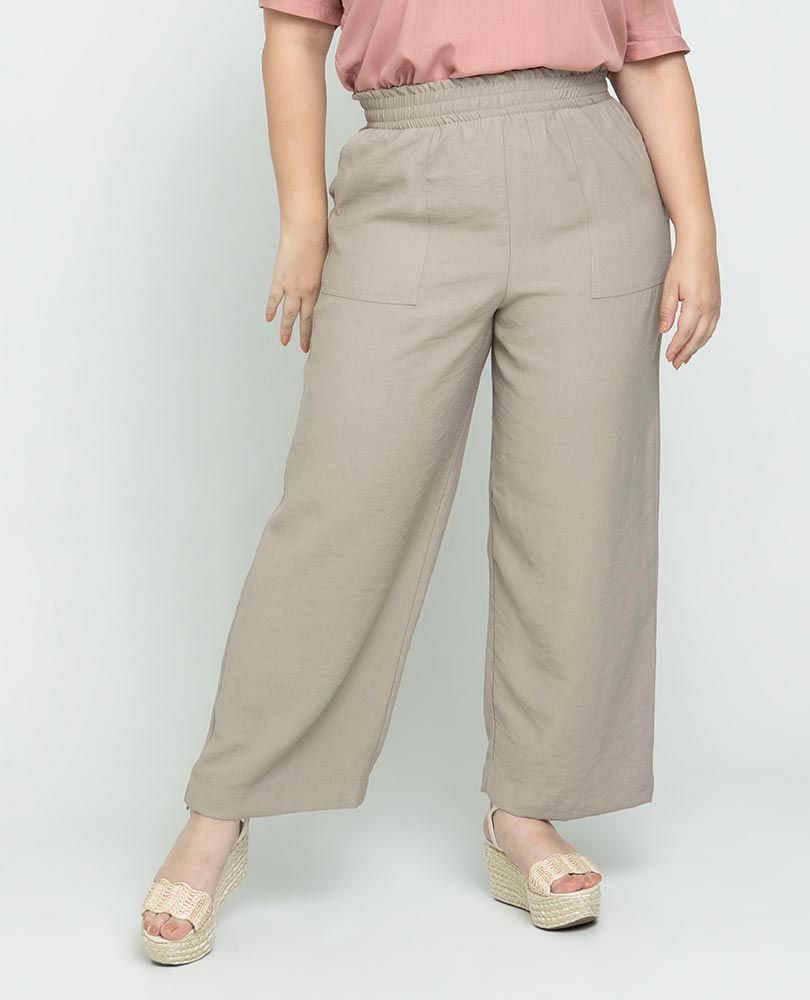 PANTALÓN RECTO TALLAS GRANDES ELÁSTICO EN CINTURA Adrissa